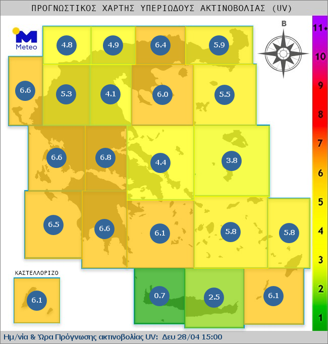 UV map of Greece