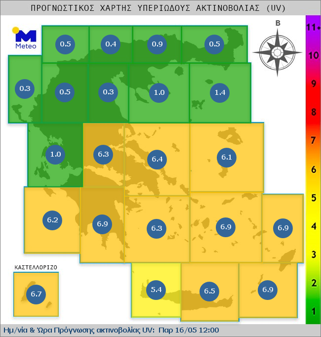 UV map of Greece