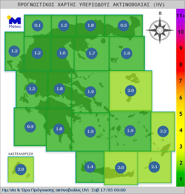 UV map of Greece