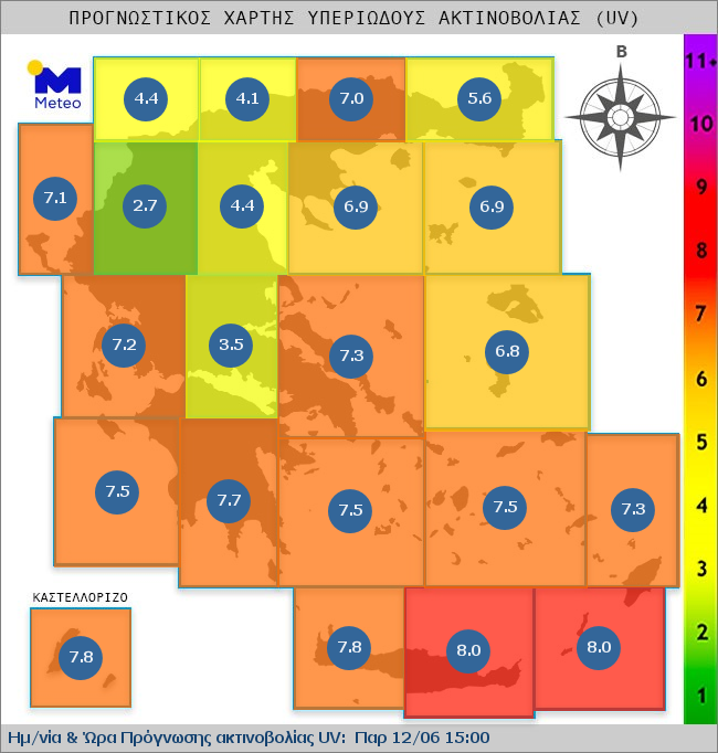 UV map of Greece