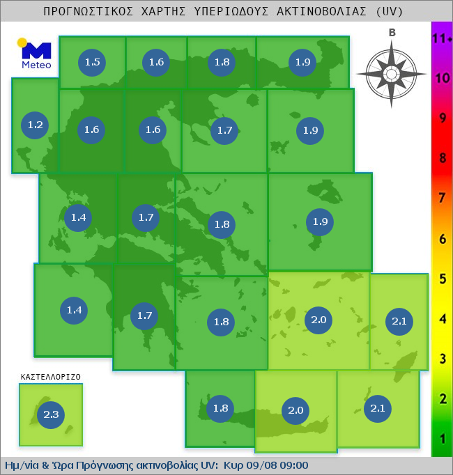 UV map of Greece