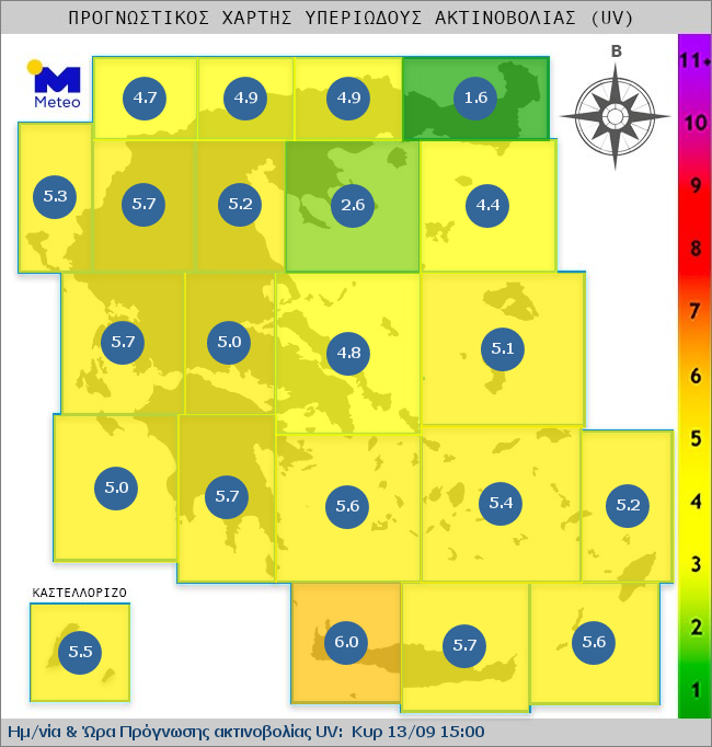 UV map of Greece