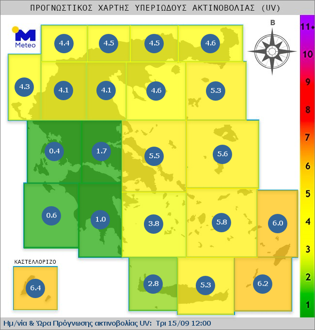 UV map of Greece